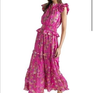 Shoshanna Maren Metallic Floral Maxi Dress